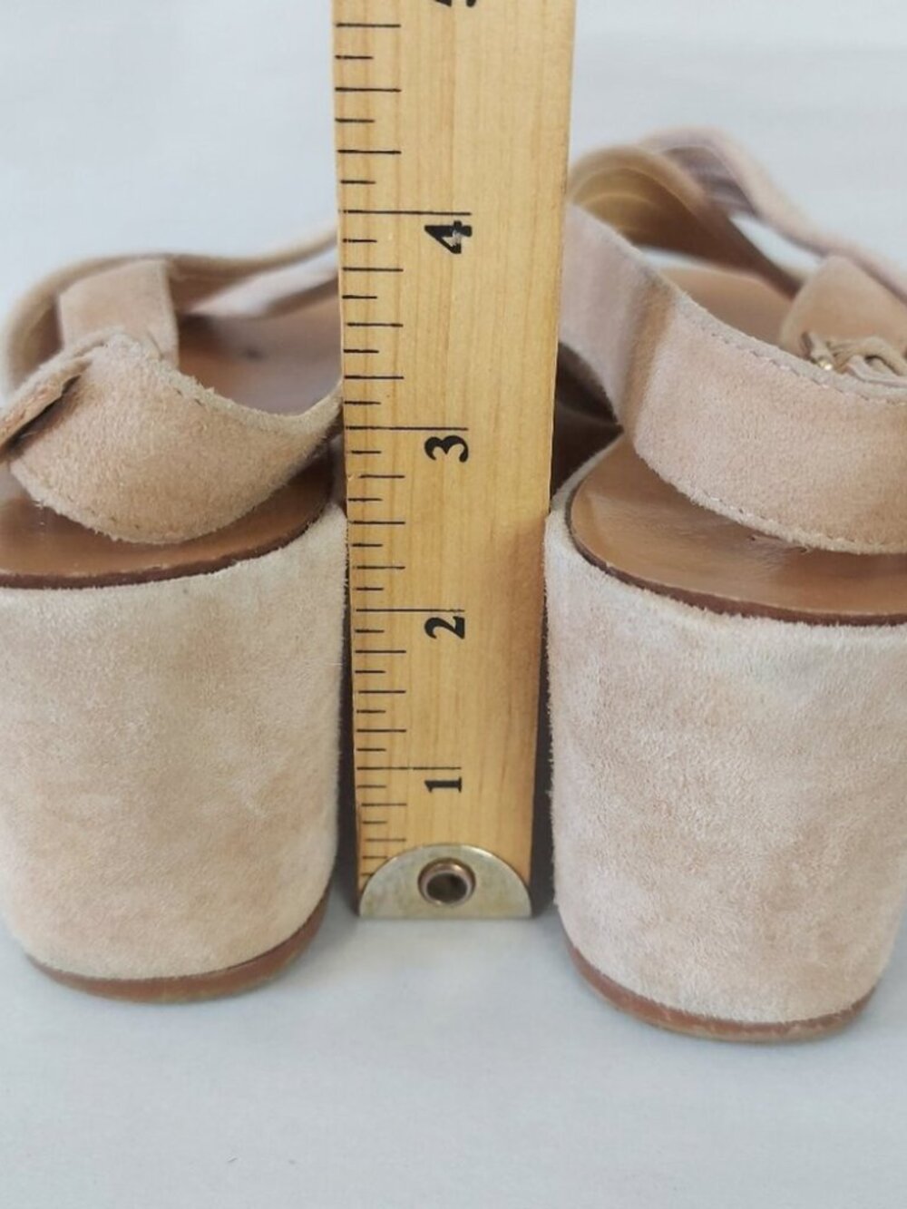 J.Crew Women Darcy Beige Suede Leather Slingback Wedge Sandals Size 8 Comfort - Picture 10 of 14